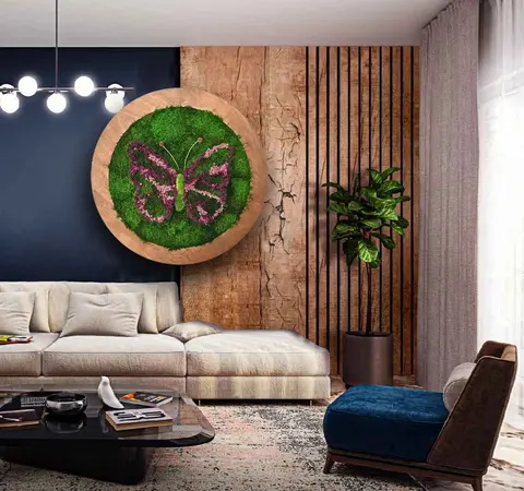 BUTTERFLY ROYALE - Preserved Moss Wall Art