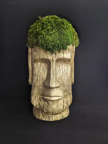 GOLD MOAI – Preserved Moss Sculpture
