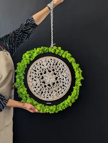 RETRO - Preserved Circular Moss Wall Art