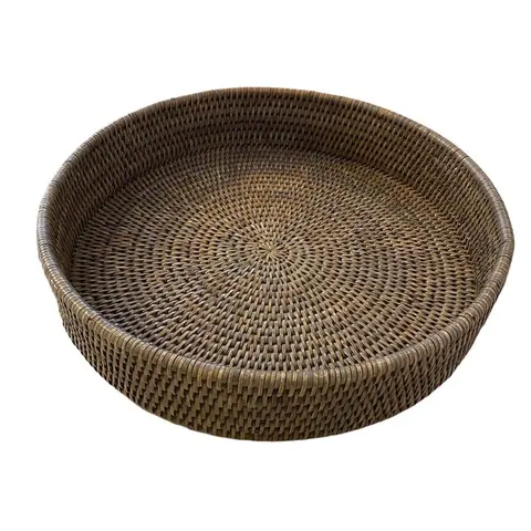 CERAMIC ROUND RATTAN TRAY, alternative view