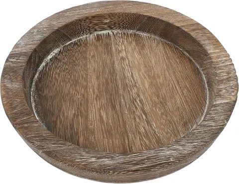 ROUND RUSTIC WOODEN DISPLAY TRAY, alternative view