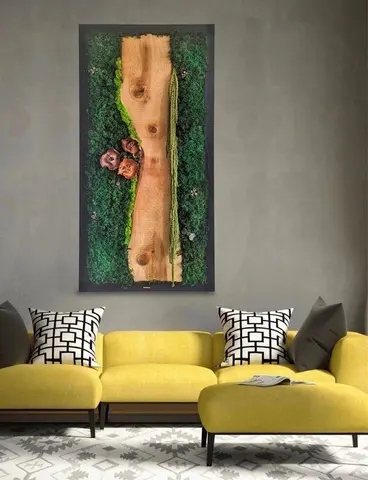 WOODLAND - Preserved Horizontal Moss Wall Art
